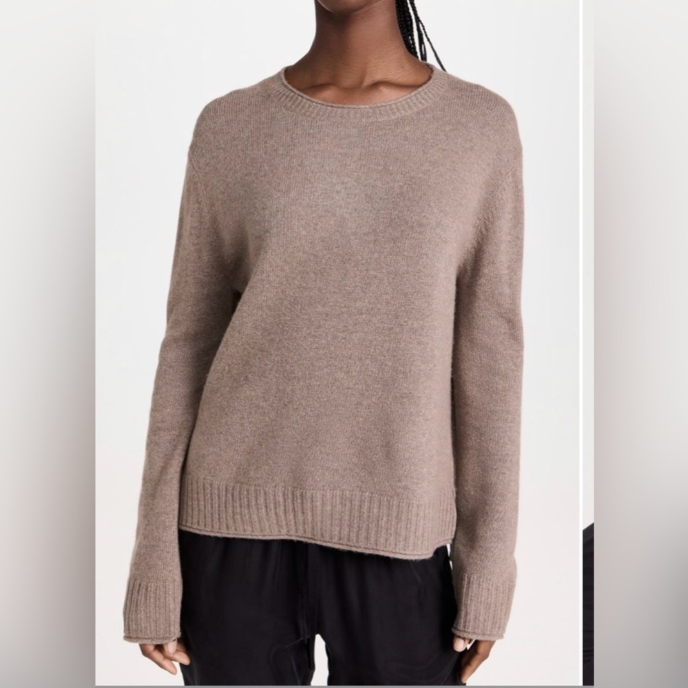 Jenni Kayne Everyday Sweater Cotton Blend Taupe Crewneck Size XS